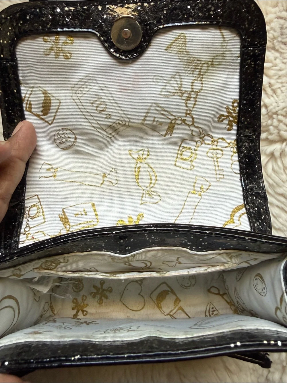 kate spade Black Glitter Mini Satchel with Gold Hardware - Picture 5 of 6